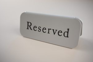 "Reserved" sign