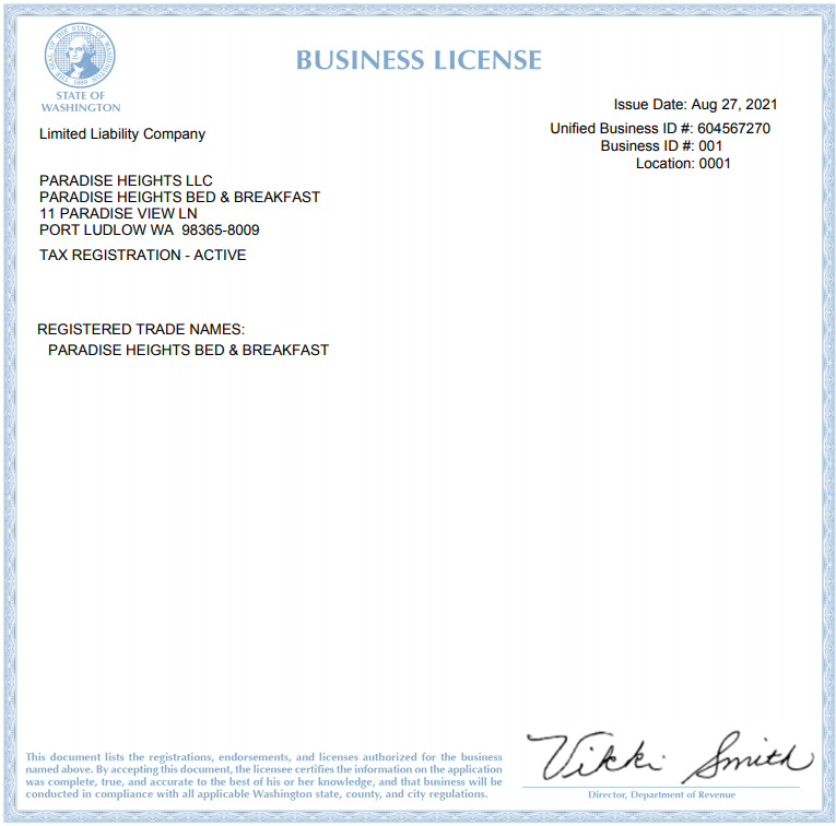WA state business license