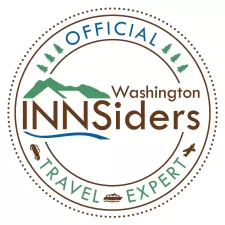 Seal of the Washington INNSiders with blue, brown, and green inks